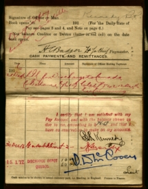 1915 Paybook of Burt Kennedy, middle page.