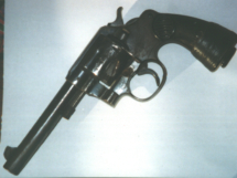 Colt Pistol Showing Bullet Damage on Cylinder.