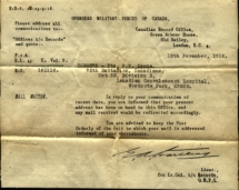 Mail Problems letter to R.R. Keene at Convalescent Hospital on Nov 18, 1918.