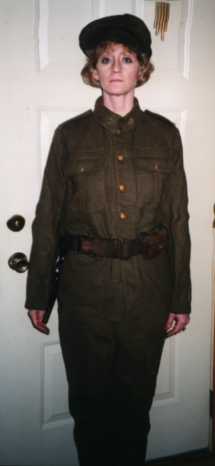 Deanna "Kennedy" DiCola in grandad's WWI uniform.