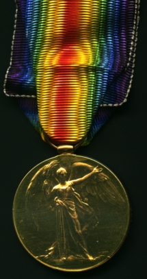 British Victory Medal with ribbon, front