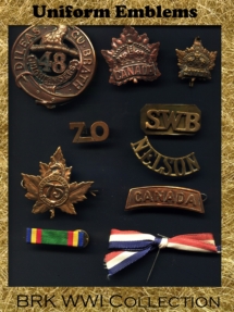 Various Uniform Emblems in Burt Kennedy Collection