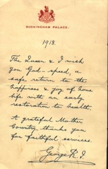 1918 Letter from King to R.R. Keene sent to ship.