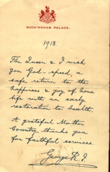 1918 Letter from King to R.R. Keene sent to ship.