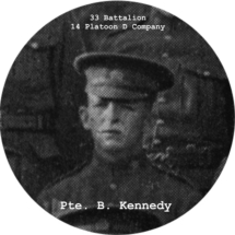 Picture of Burt Kennedy in 33 Battalion in 1915